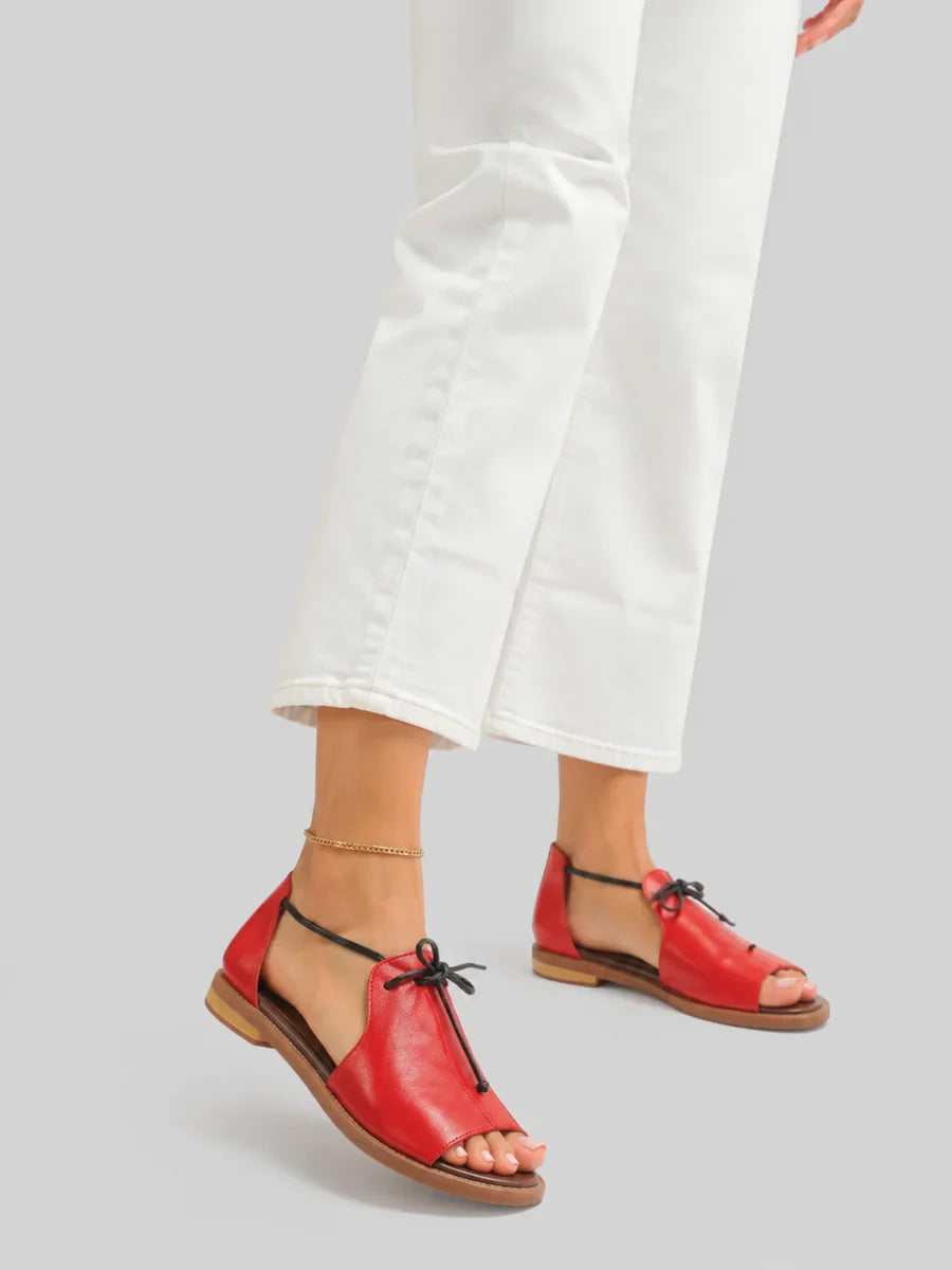 Margot | Metallic Tie-Front Comfort Sandals