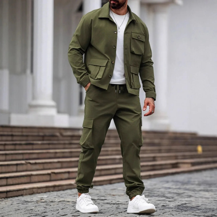 The Ravenna Men’s Casual Utility Cargo Set – Jacket and Pants