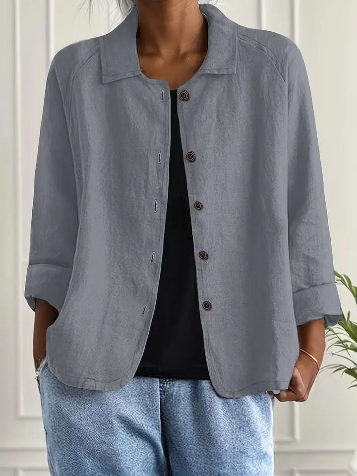 Sofia | Relaxed Button Front Layering Top