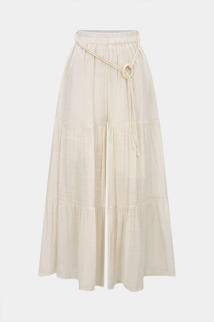 Anna | Ruched High Waist Wide Leg Pants