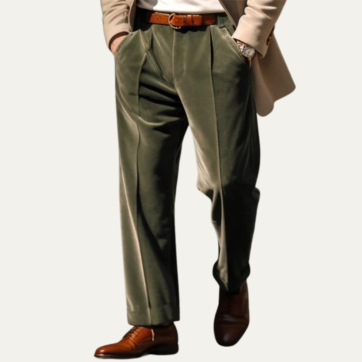 The Garda Porto Men’s Solid Colour Velvet Straight Fit Pants
