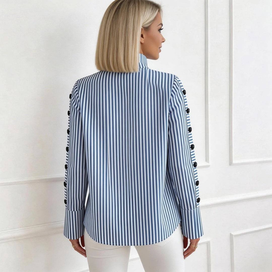 Lea | Classic Striped Long Sleeve Blouse