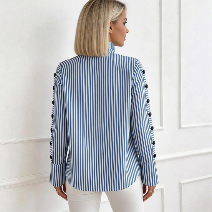 Lea | Classic Striped Long Sleeve Blouse