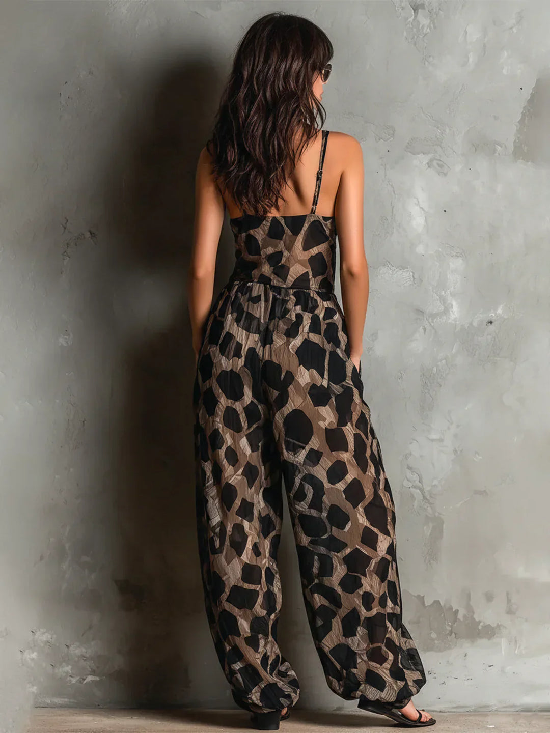 Bella | Animal Print Wide-Leg Jumpsuit