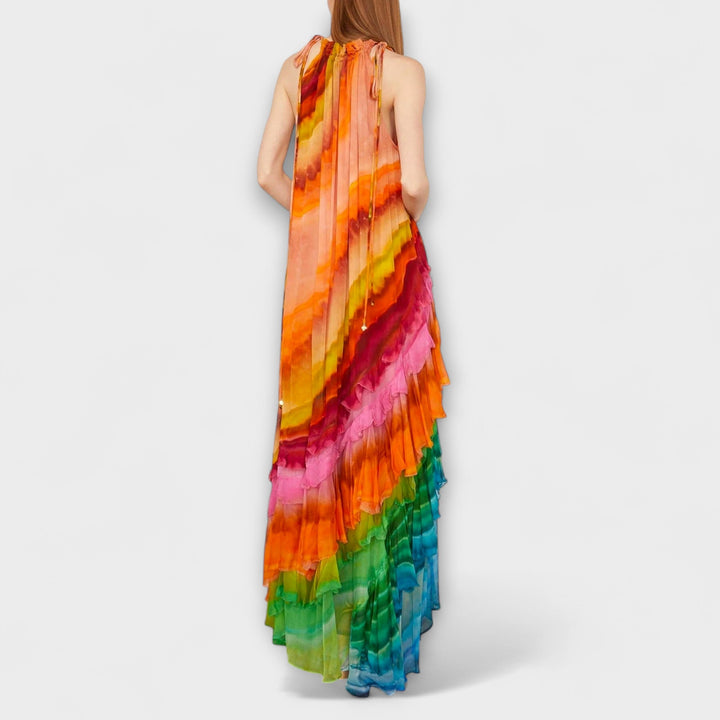 Iris - Flowy Ruffle Evening Gown