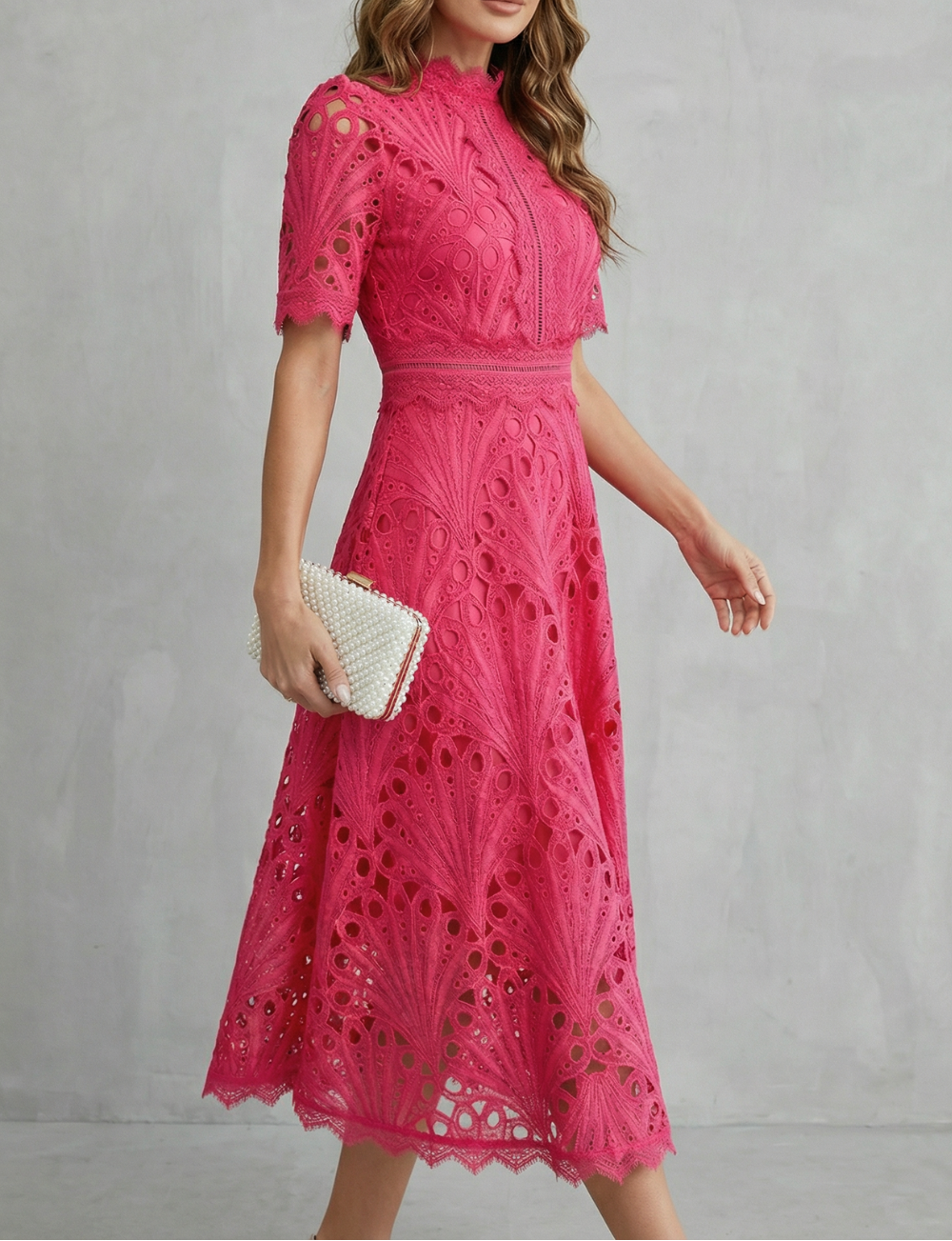 Lace | Floral Embroidered Midi Dress
