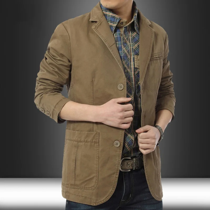 The Siracusa Men’s Casual Lightweight Slim Fit Cotton Blazer