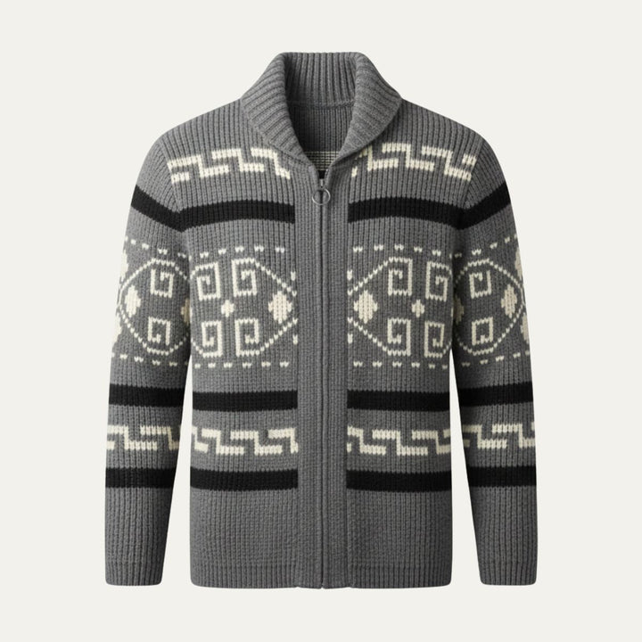 The Serravalle Men’s Button-Up Knit Cashmere Shawl Collar Cardigan