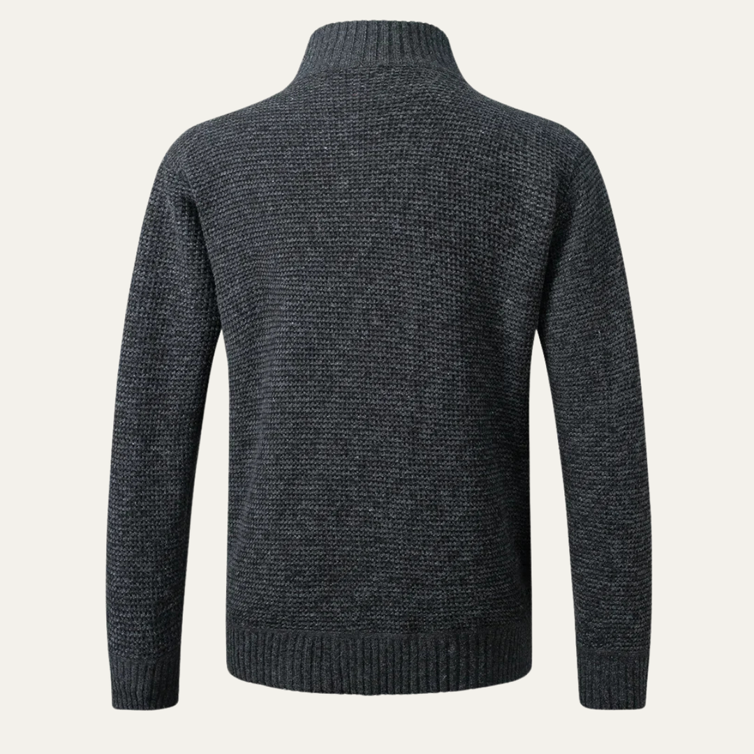 The Benevento Men's Slim Fit Stand Collar Warm Cardigan