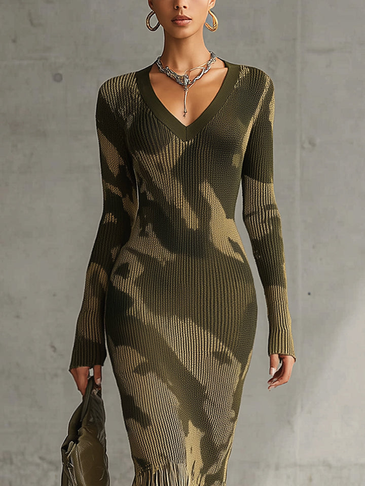 Rianna | Fringe Knit Midi Dress