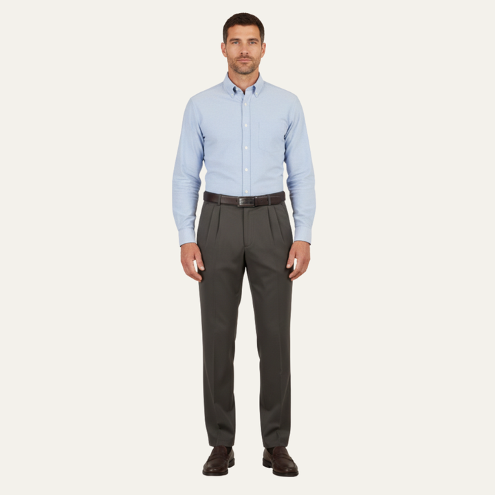 The Montfield Men’s Double Pleated High Waist Straight Leg Pants