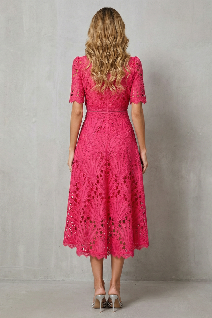 Lace | Floral Embroidered Midi Dress