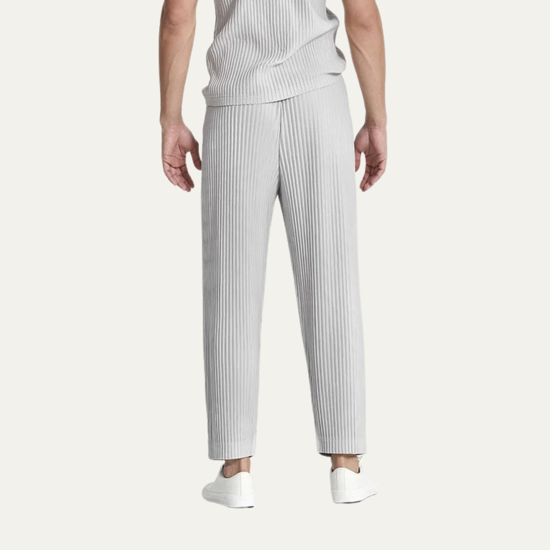 The Aldercrest Men’s Summer Pleated Ice Silk Straight Leg Pants