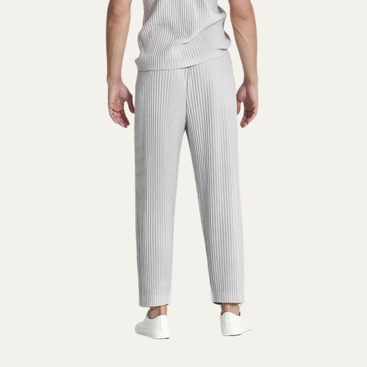 The Aldercrest Men’s Summer Pleated Ice Silk Straight Leg Pants