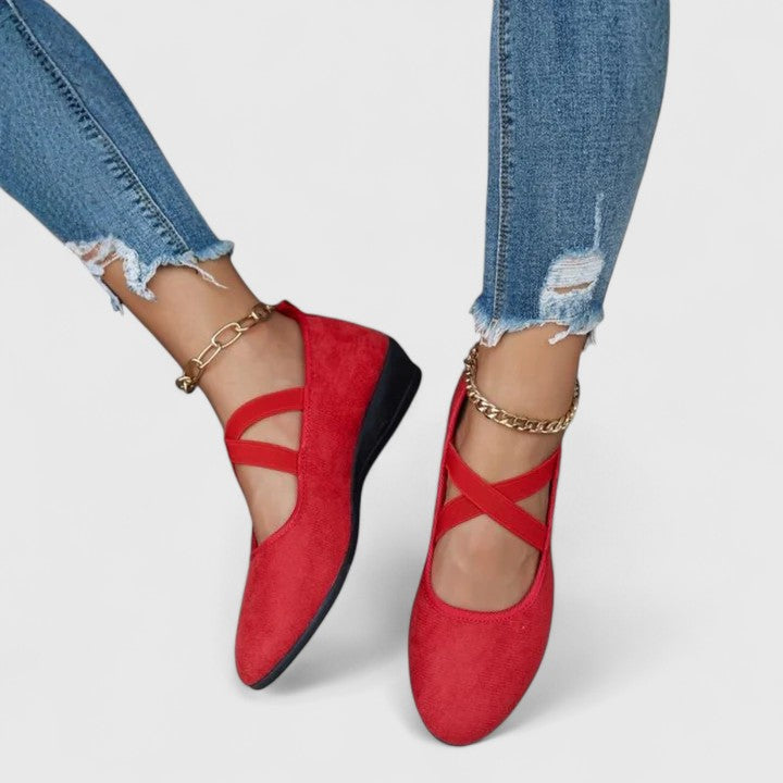 Nicoletta | Elegant Strap Slip-On Flats