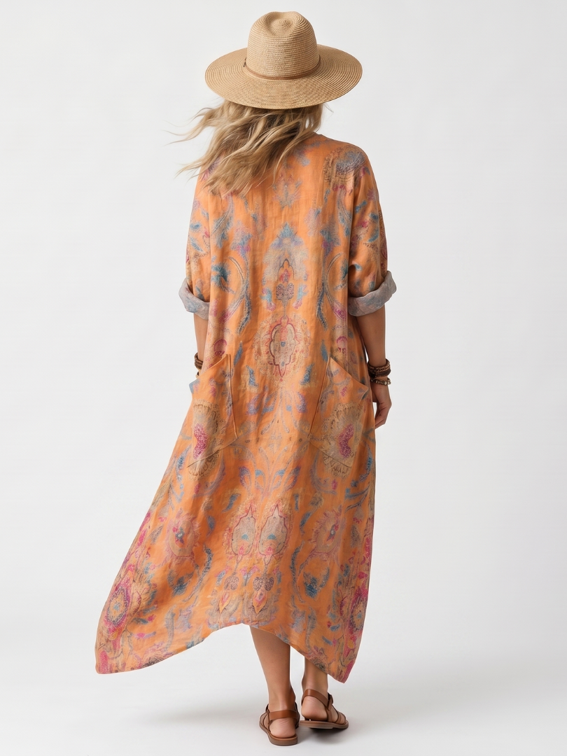 Lorena | Printed Pocket Midi Dress