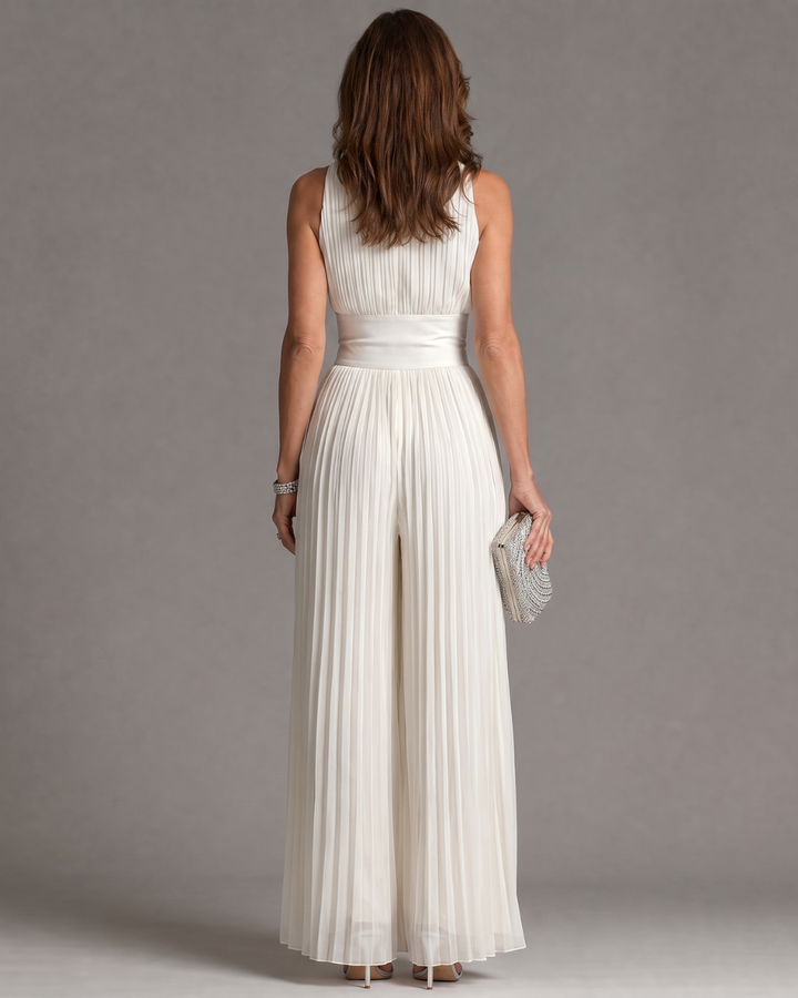 Zakira | Elegant Pleated Halter Jumpsuit