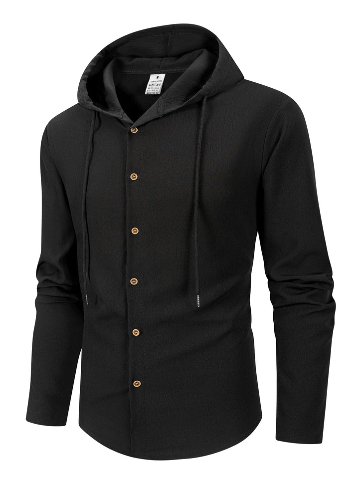 Denzel - Casual Outdoor Hooded Button Shirt
