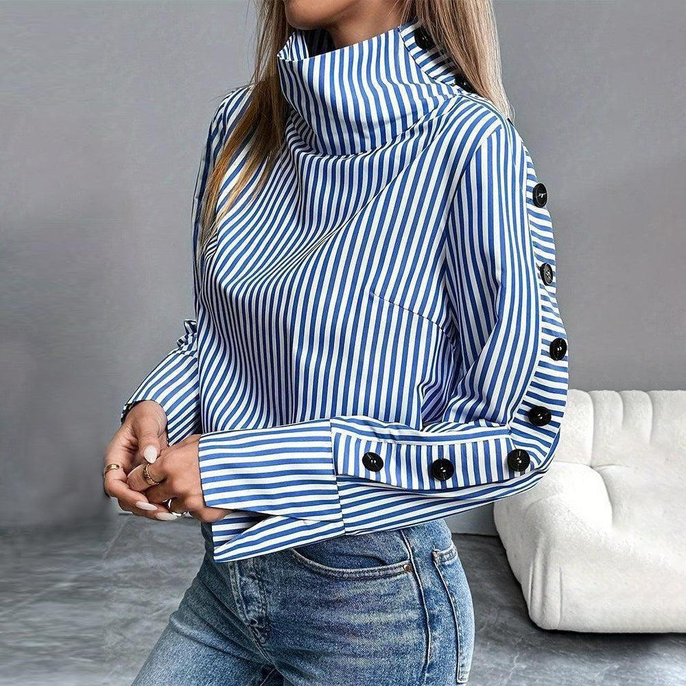 Lea | Classic Striped Long Sleeve Blouse