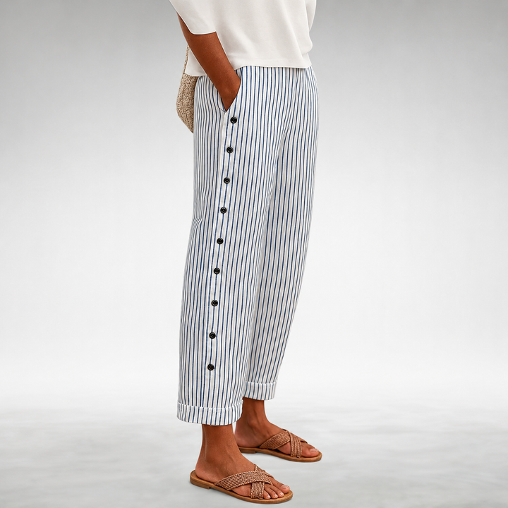 Talia | Striped Drawstring Relaxed Pants
