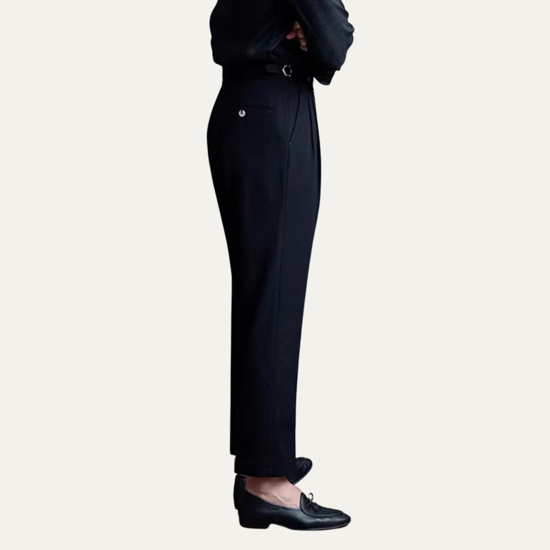 The Riccione Men’s Slim Fit High Waist Pleated Dress Pants
