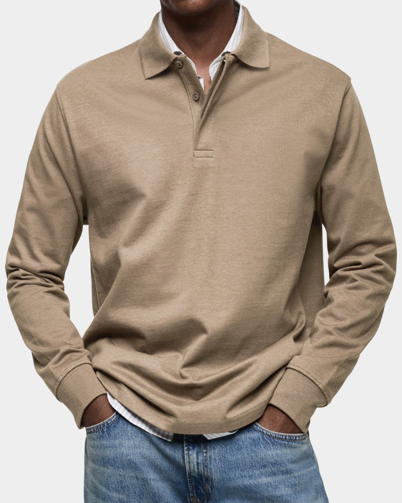 Brennan - Premium Knit Long Sleeve Polo