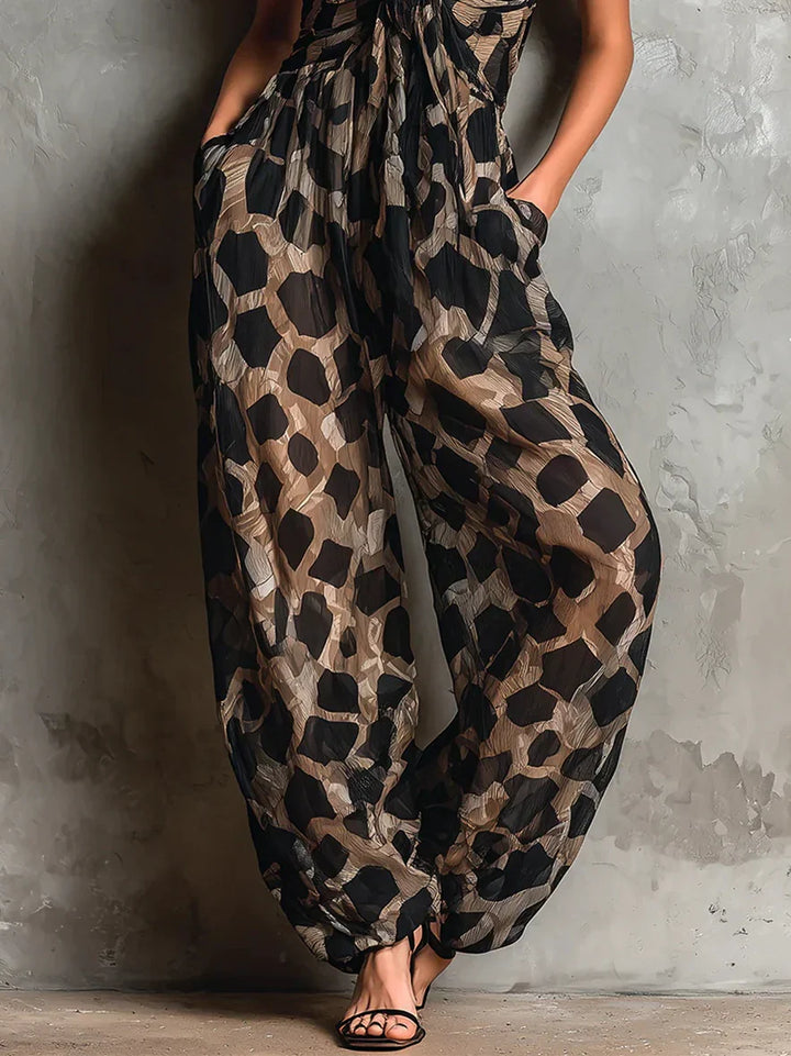 Bella | Animal Print Wide-Leg Jumpsuit
