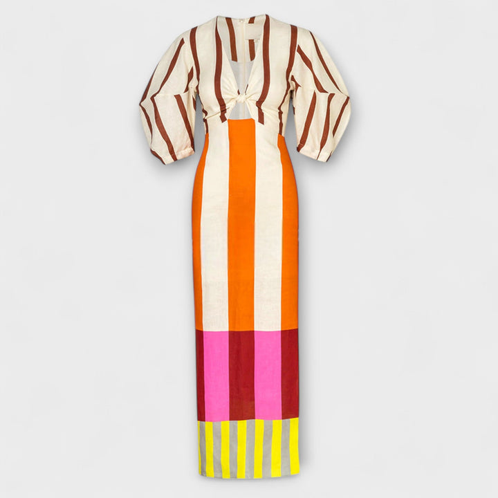 Kaya Maxi Dress: Chic Cutout & Puff Sleeves for Any Occasion