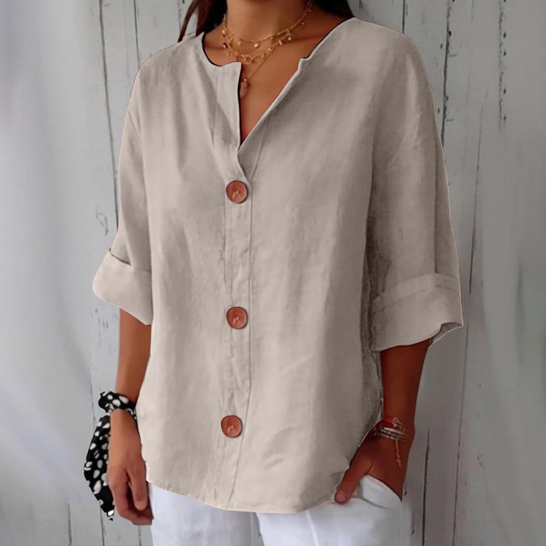 Jessica | Relaxed Button Front Blouse