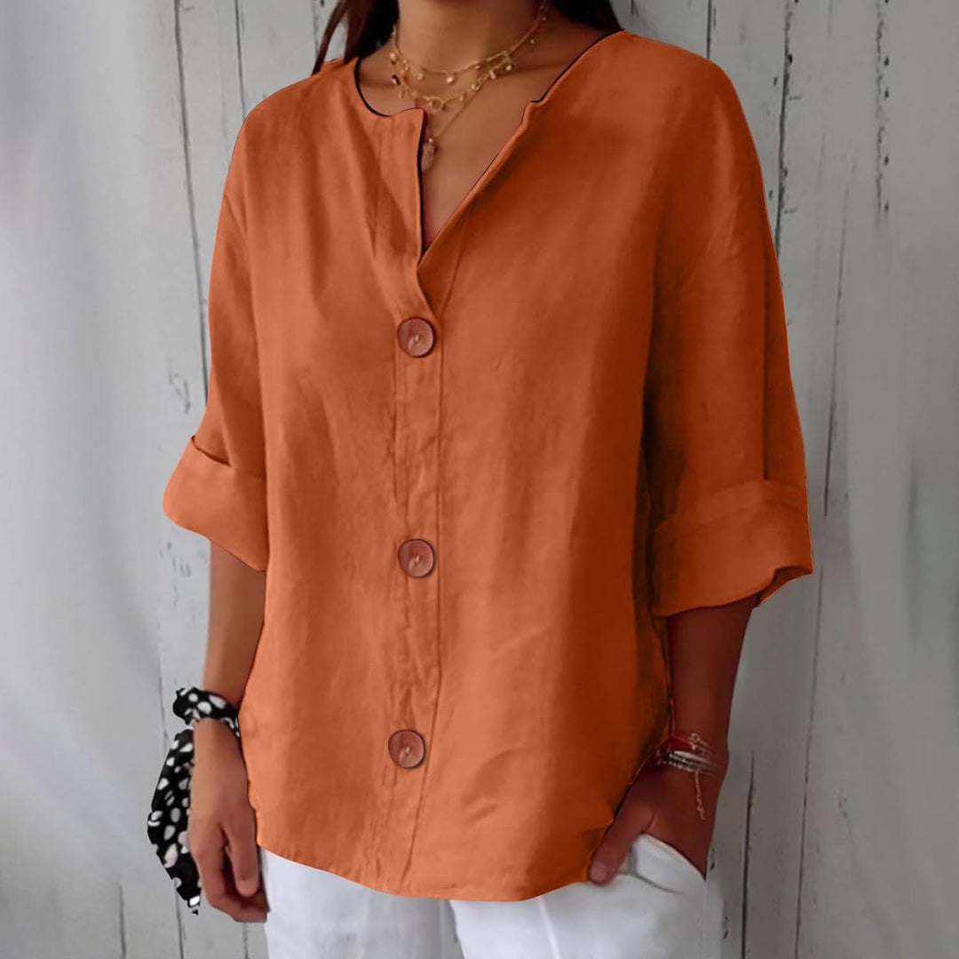 Jessica | Relaxed Button Front Blouse