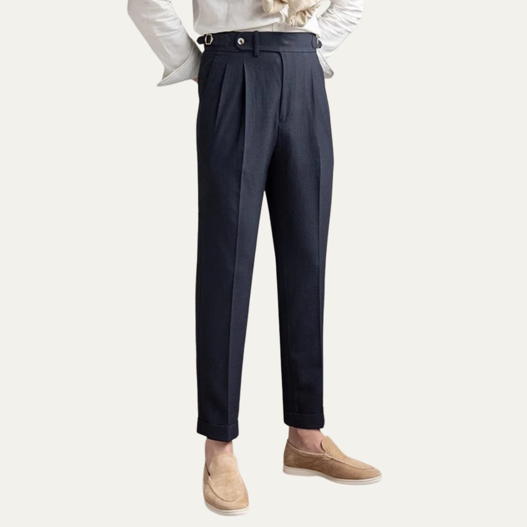 The Riccione Men’s Slim Fit High Waist Pleated Dress Pants