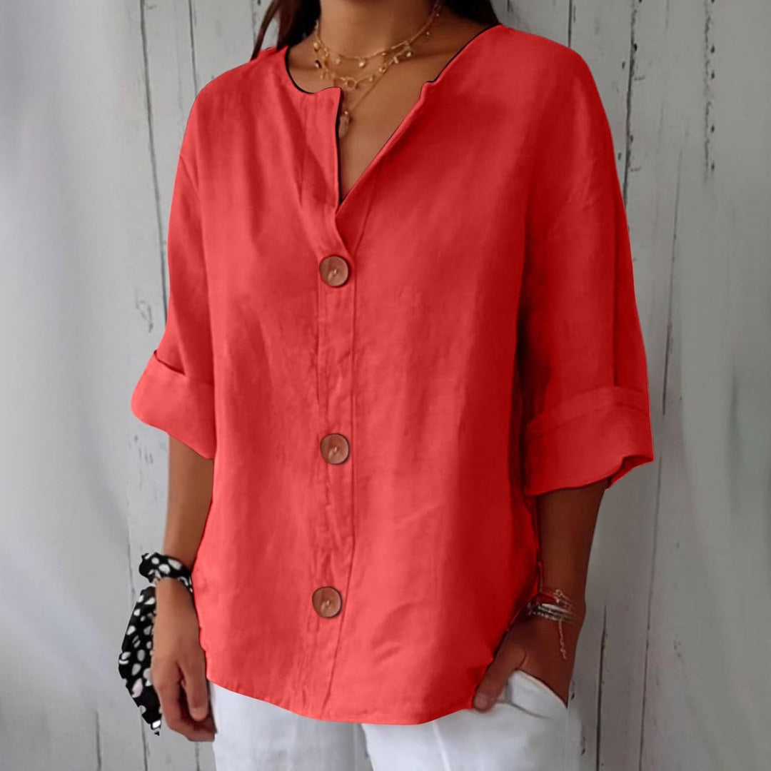 Jessica | Relaxed Button Front Blouse