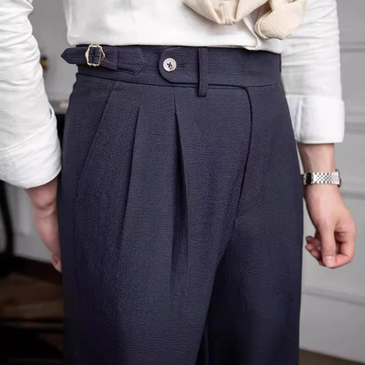 The Riccione Men’s Slim Fit High Waist Pleated Dress Pants