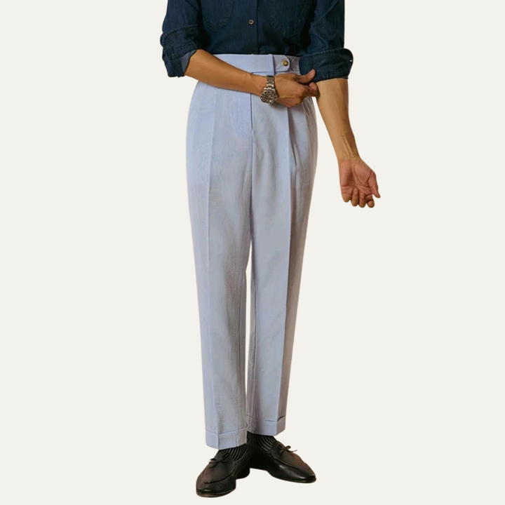 The Cattolica Men’s Elegant High Waist Pleated Suit Pants
