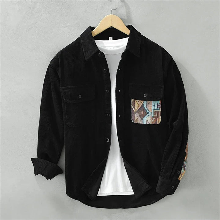 Mercer - Textured Patchwork Button-Up Shirt