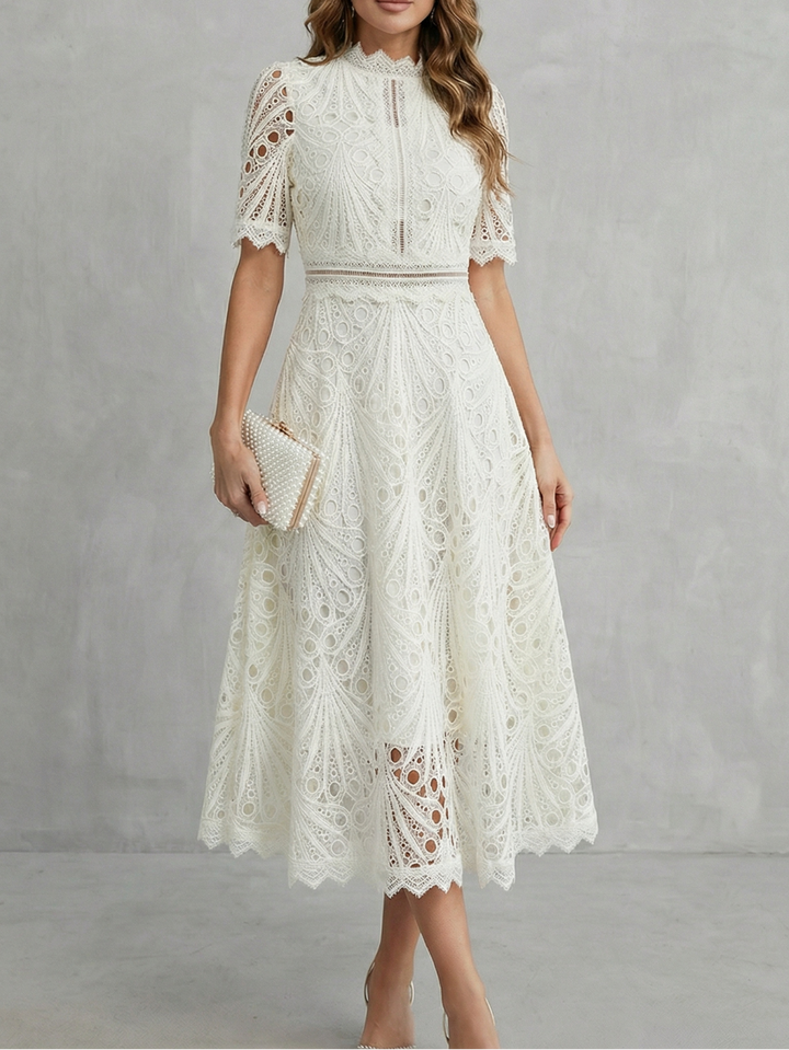 Lace | Floral Embroidered Midi Dress