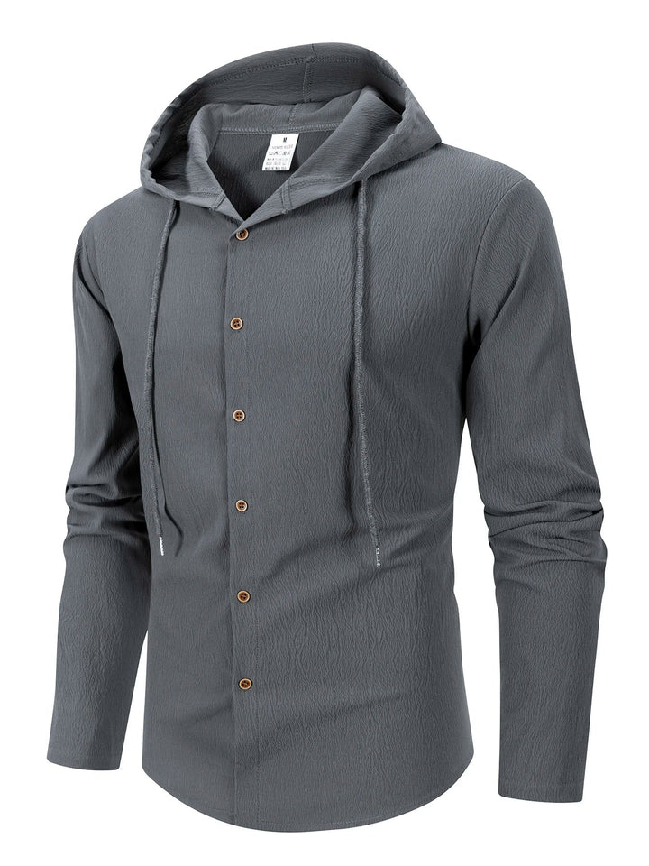 Denzel - Casual Outdoor Hooded Button Shirt