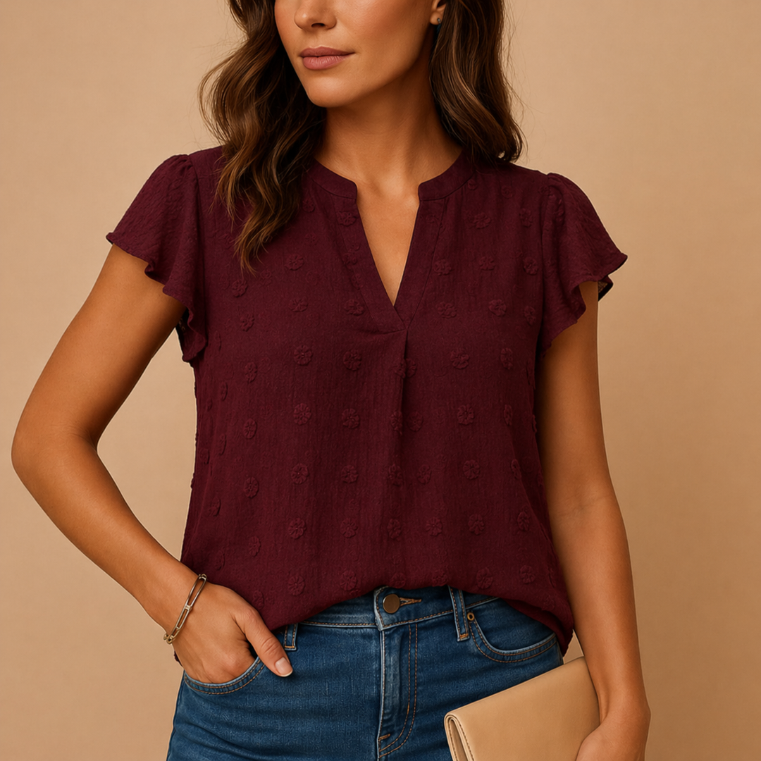 Women’s Sleeveless V-Neck Top – Stylish Fabric for Work or Play