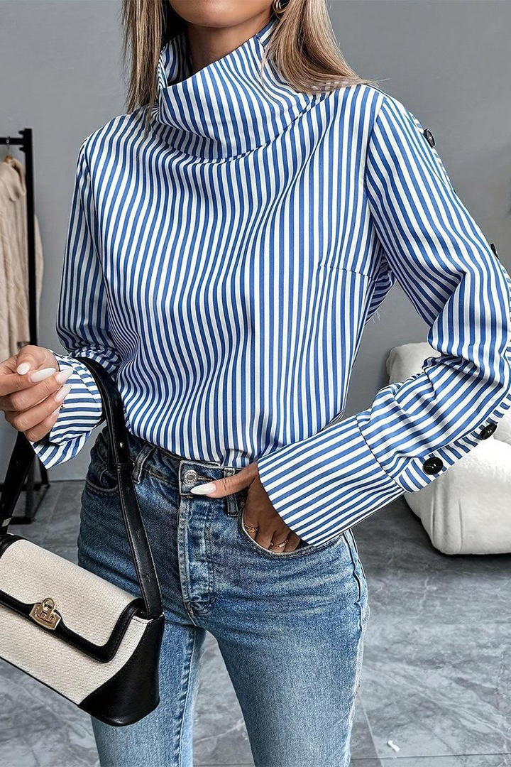 Lea | Classic Striped Long Sleeve Blouse