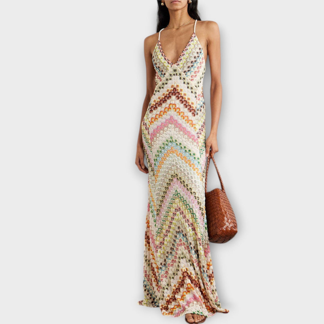 Remi - Missoni Vibrant Herringbone Maxi Dress for Any Occasion