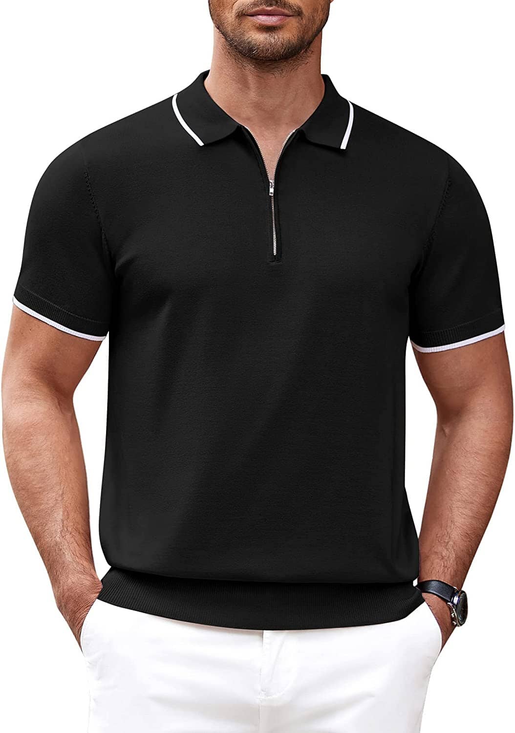 Miller - Modern Knit Zipper Polo