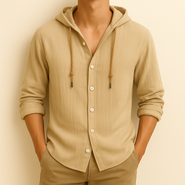 Milton - Relaxed Hooded Button-Up Shirt