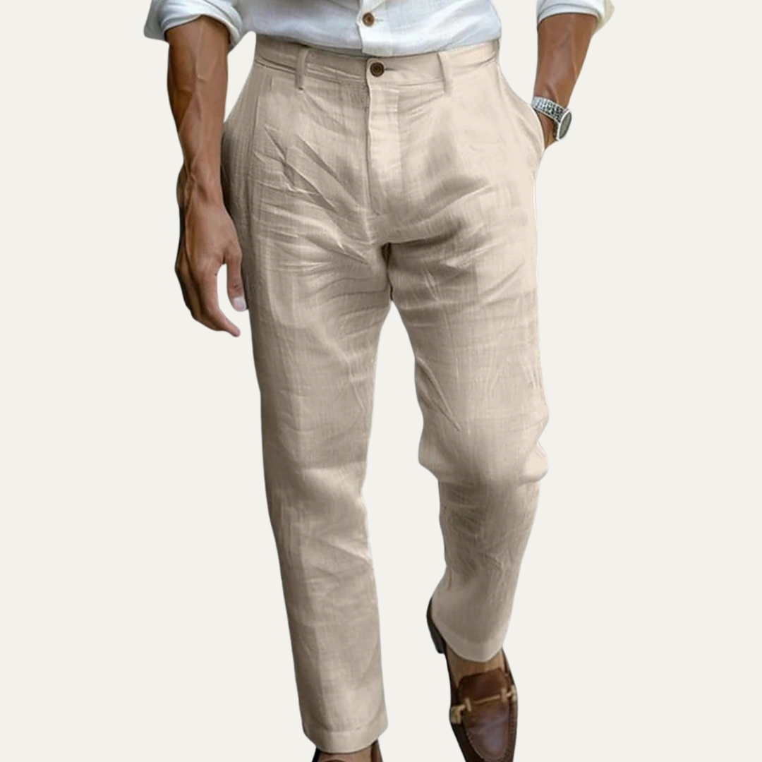 The Elmwood Ridge Men’s Cotton Linen Ankle Length Pants