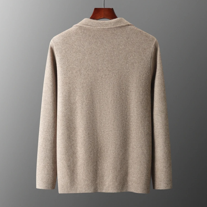 The Huntley Men's Soft Suit Collar Merino Wool Knit Cardigan
