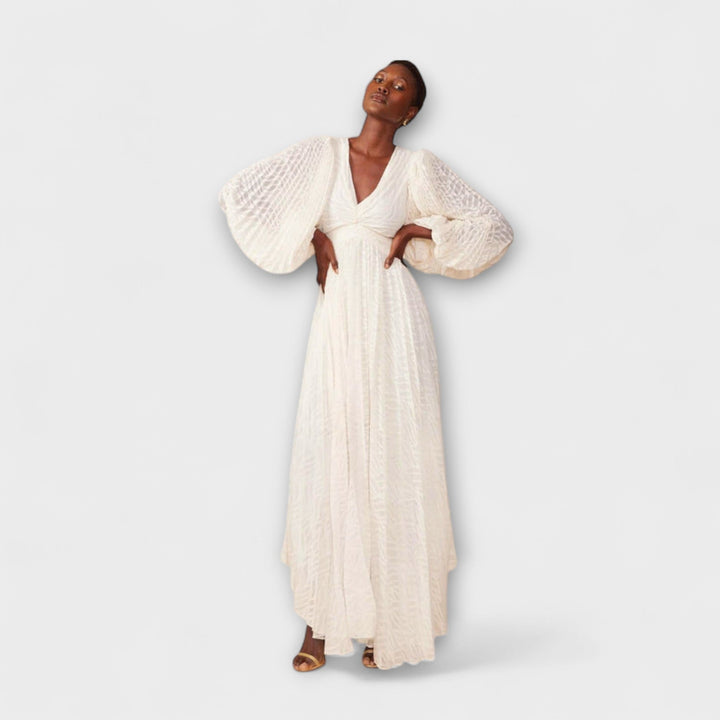 Elsa Cream Maxi Dress – Ideal for Summer Events