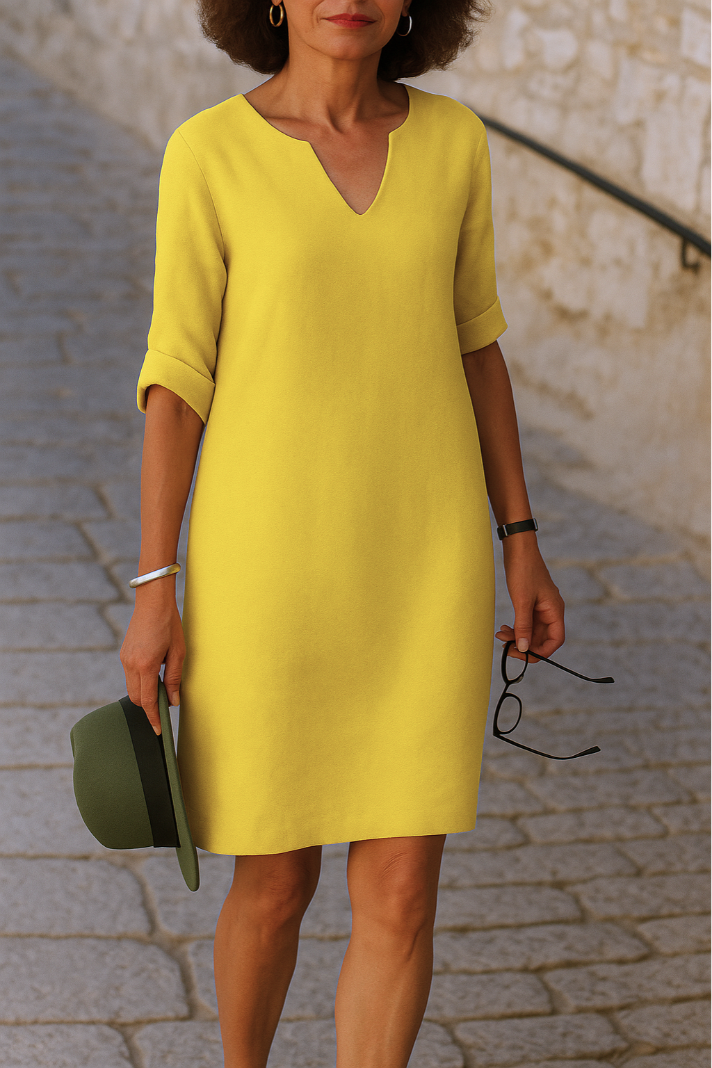 ADRIANA | Flowing Dress with V-Neck and Elegant Line for Every Moment of the Day