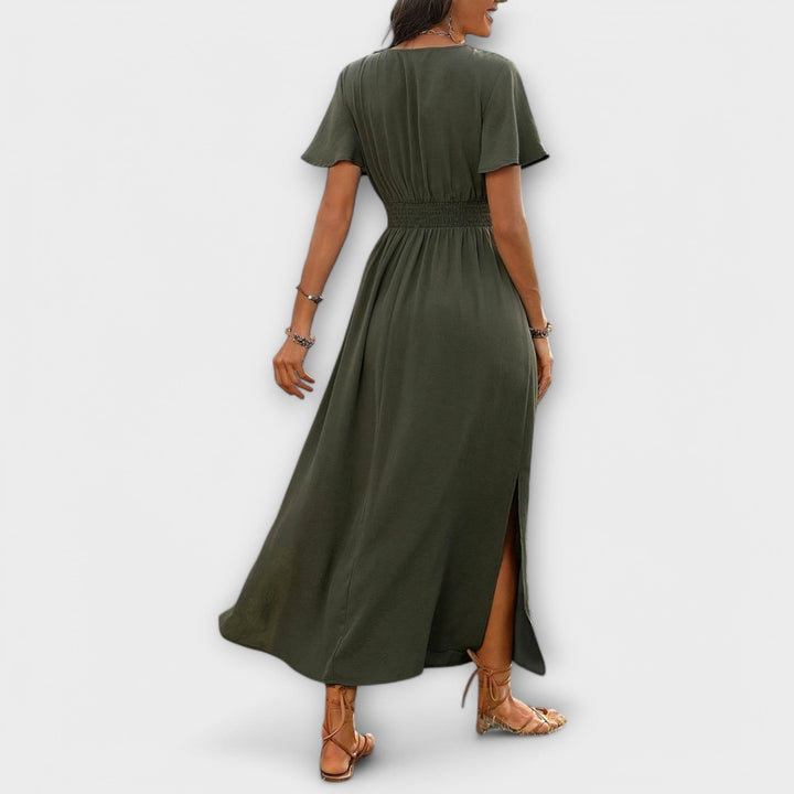Heather - Boho V-Neck Long Sleeve Dress for Every Occasion