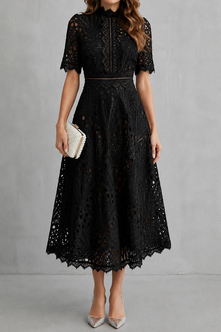 Lace | Floral Embroidered Midi Dress