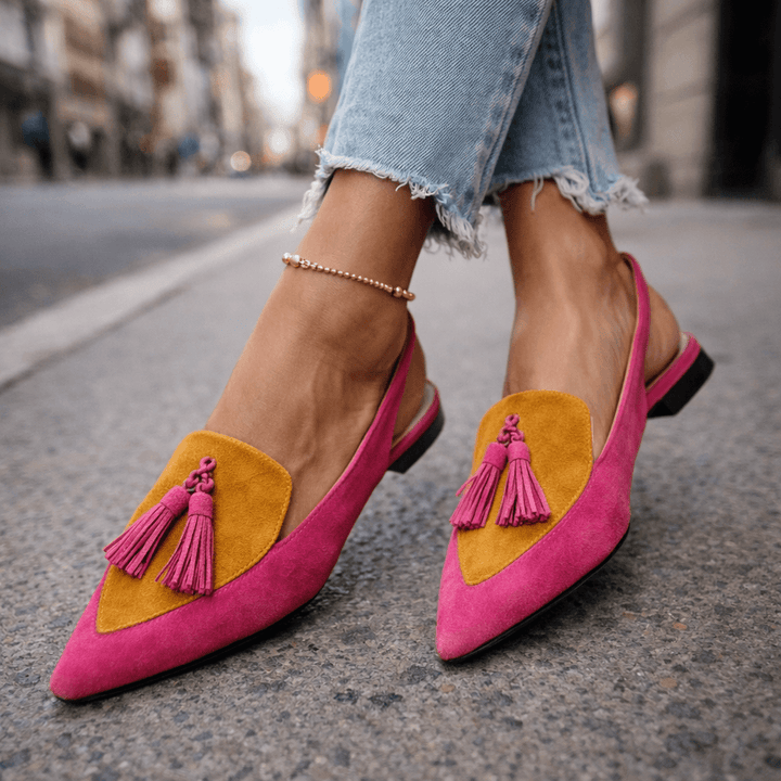 Lorena | Tassel Accent Sling back Sandals