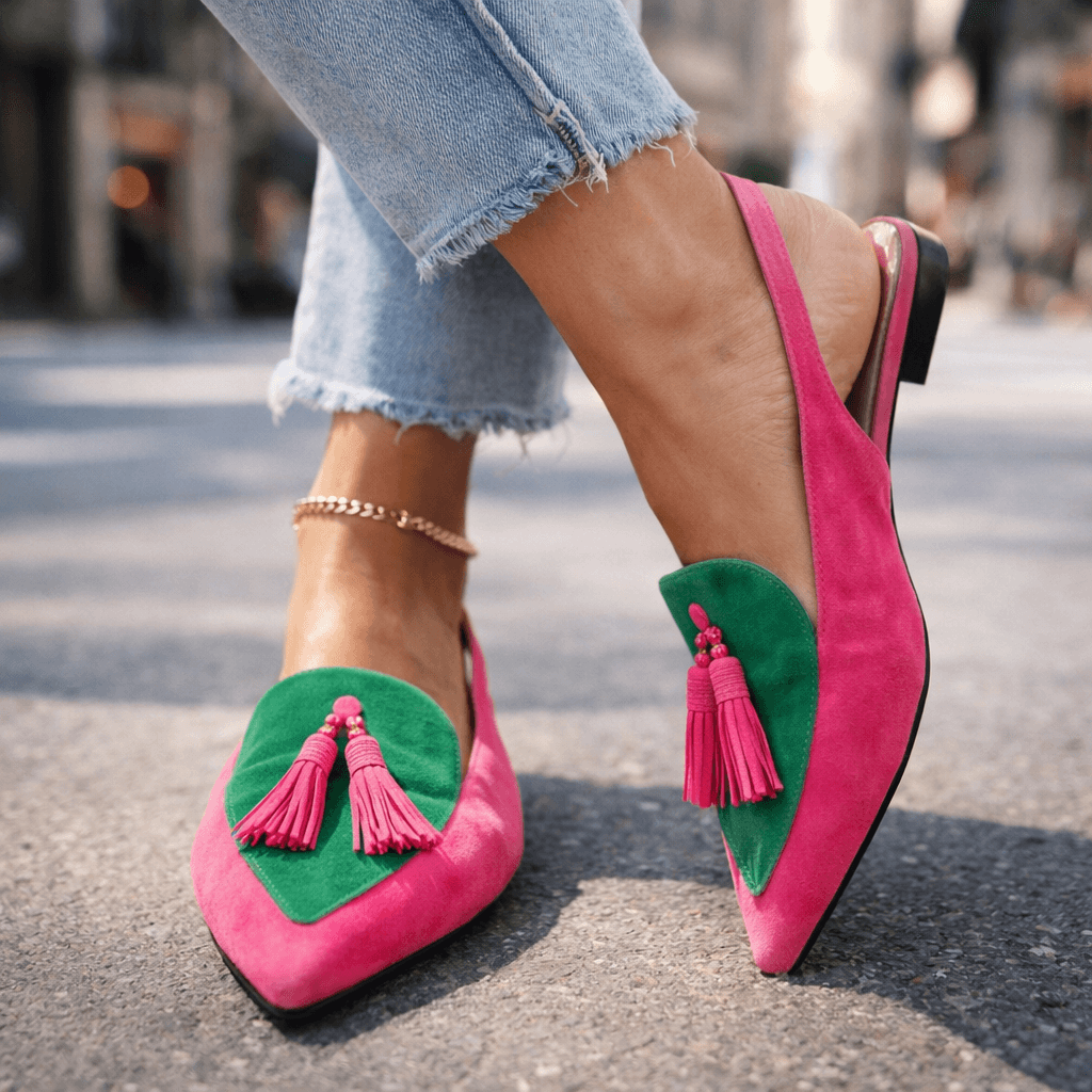 Lorena | Tassel Accent Sling back Sandals